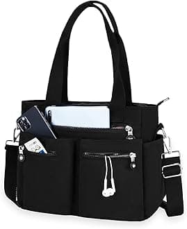 CALUOMATT Tote Bag for Women Canvas Tote Bags Handbags for Women Crossbody Bag with Multiple Pockets