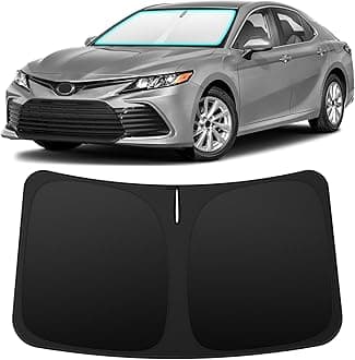 Custom Fit Windshield Sun Shade Accessories for Toyota Camry 2018-2024, Foldable Front Window Sunshade, UV & Heat Reflector, Keeps Interior Cool, Includes Storage Bag