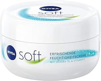 Soft Refreshing Moisturising Cream (200 ml), Nourishing Soft Cream with Vitamin E and Jojoba Oil, Fast Absorbing Skin Cream