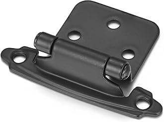 10 Pack (5 Pair) Matte Black Self Closing Cabinet Hinges for Flush Mount Kitchen Cabinet Door, 1/2" Overlay (Variable) Face Frame Semi Concealed Kitchen Cabinet Hinges