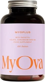 Myoplus - Myo Inositol Dietary Supplement for PCOS - 4,000mg Myoinositol, 200mcg Folic Acid & 100mcg Chromium Per Daily Dose - 120 Vegan Inositol Capsules - Made in the UK by MyOva