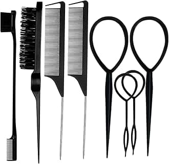 black ZVOREL 8Pcs Hair Brushes