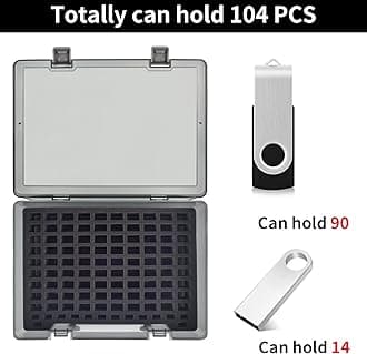FULLCASE Flash Drive Case USB Memory Stick SD Card Storage Organizer- Holds 104pcs Thumb Drive Electronic Accessories Holder for Sandisk/for Samsung/for Inland/for PNY/for Netac (Gray)
