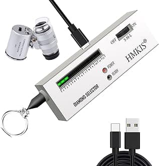 Diamond Tester Pen, Professional Jewelry Diamond Tester with 60X Jewelry Loupe Magnifier, Diamond Selector for Novice and Expert (Non-Rechargeable)