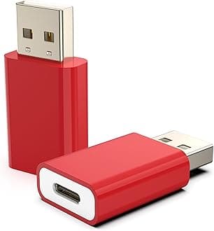 LMUBOY USB Male to USB-C Female Adapter Pack-2,Type-C to Type-A Charger Cable...