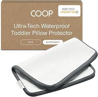 Coop Home Goods Ultra-Tech Toddler Pillow Protector White for Memory Foam Pillows, Waterproof, Toddler Size Pillow Covers, Oeko-Tex Certified, Breathable, Zippered Covers, Machine Washable