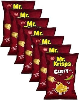 Mr.Krisps Mr Krisps Potato Chips Curry Flavour, 25 x 15 gm