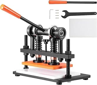 Leather Cutting Machine, 10.2 x 5.9 in Embossing Plate Manual Die Cutter, 0.47 in Pressure Stroke Leather Embossing Machine, Dual Guide Shafts Die Cut Machine for Various of Materials