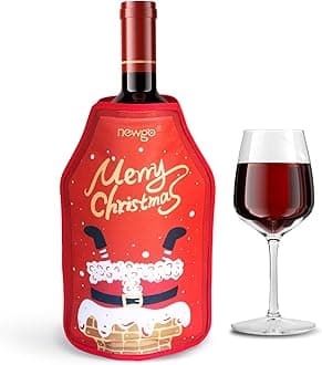 NEWGO Wine Cooler Sleeve Reusable Wine Bottle Cooler Flexible Wine Ice Pack Sleeve Keep Wine Cool and Refreshing for Standard Size Bottles for Red Wine, White Wine & Champagne - Red