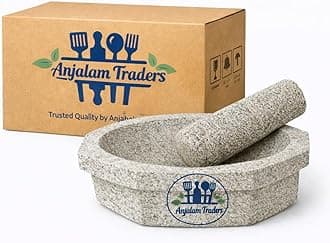 Mortar Pestle for Kitchen kalvam- 4.8 kg Heavy, 10 inch Block Shape, 2 Cup Capacity - Kalvam/Khalbatta/Silbatta for Chutney