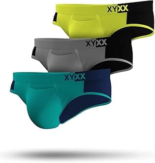 XYXX Men's Underwear Dualist IntelliSoft Modal Brief Pack of 3