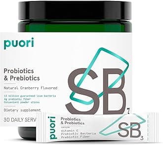 Puori Daily Probiotics & Prebiotics for Digetive & Gut Health - Immune Support Supplement with 13 Billion CFU & 4g Dietary Fiber - Shelf Stable for Bloating & Gas Relief