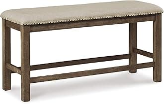 Signature Design by Ashley Morriville Counter Height Upholstered Dining Room Bench, Brown