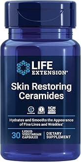 Skin Restoring Ceramides - Promotes Hydration & Encourages Healthy Ceramide Levels in Skin - Once-Daily Oral Supplement - Non-GMO, Gluten-Free – 30 Liquid Vegetarian Capsules