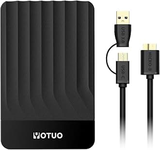 YOTUO Portable External Hard Drive Storage Expansion Mobile HDD USB 3.0 for PC, Mac, Desktop, Laptop, PS4, PS5, Xbox One X/S, Xbox 360, Xbox Series X/S, Office & Game (Black, 750GB)