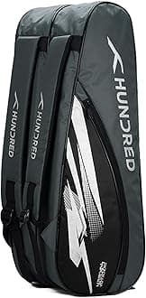 Hundred Cosmogear Badminton Kit-bag | Double Zipper | Bag with Front Zipper Pocket | Material: Polyester | Padded Back Straps | Easy-Carry Handle