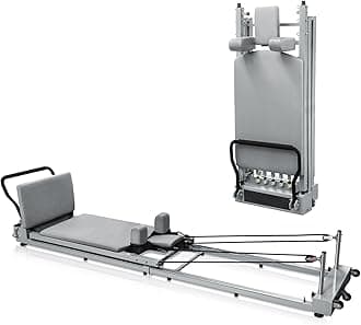 Pilates Reformer Machine - Foldable Pilates Reformer for Home Gyms Pilates Equipment for Home Workouts- Weight Capacity Up to 330Lbs