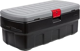 ActionPacker Lockable Storage Box, 48 Gal, Grey and Black, Outdoor, Industrial, Rugged