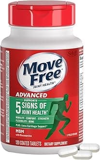Advanced Glucosamine Chondroitin MSM Joint Support Supplement, Supports Mobility Comfort Strength Flexibility & Bone - 120 Tablets (40 servings)*