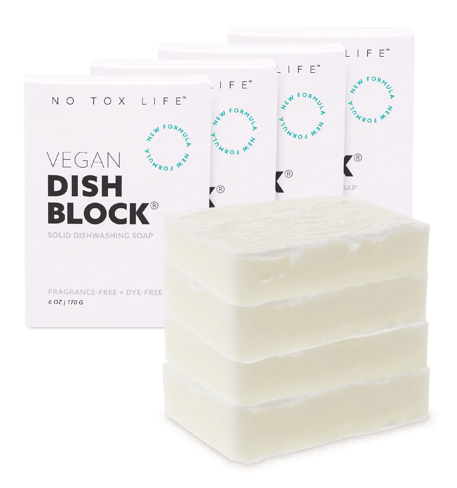 DISH BLOCK Solid Dishwashing Soap | 4 Pack