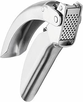 KUHN RIKON Epicurean Garlic Press, Stainless Steel, 6.5 x 1 x 1.5 inches, Silver