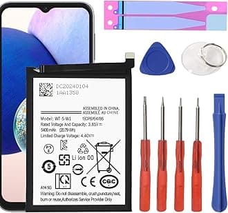 Battery for Samsung Galaxy A14 5G, 5400mAh Upgraded 2024 New 0 Cycle Battery Replacement for SM-A146U SM-A146U1 SM-A146W SM-S146VL SM-A146M with Professional Replacement Tool Kits