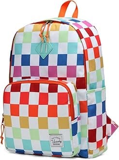 VASCHY Unisex School Backpack, Teenage School Backpack Ultralight Portable Backpack 15.6 Inch for Teens Adults Water Resistant College Backpack