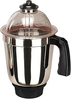 Pro Stainless Steel Mixer Liquid Jar|Standard Mixer Jar|Kitchen Tools|Mixer Grinder Liquid jar with lid 1000 ML (Steel Black)