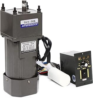 Variable Speed Gear Reduction Motor, 110V AC Gear Motor Single-Phase High Torque Electric Gear Reducer Motor with Speed Controller 0-27RPM 90W 50K(Reduction Ratio 1:50)