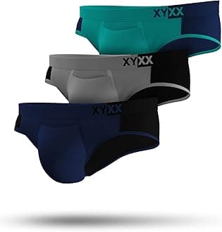 XYXX Men's Dualist Micromodal Regular Fit Colorblock Antimicrobial Briefs with No Marks Waistband (Pack of 3)