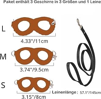 3 Pack Sugar Glider Harness and Leash Set Small Animal Training Walking Vest for Squirrel Hamster Rat-Brown