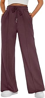 AUTOMET Womens Wide Leg Sweatpants High Waisted Baggy Pants Drawstring Athletic Joggers