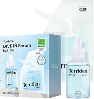 DIVE IN Serum 1.69 fl oz + refill pouch 1.69 fl oz | Deep Hydration to Get Glow Skin | Hyaluronic Acid, Panthenol, Allantoin | Korean Facial Serum
