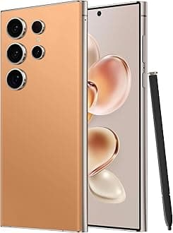 I24 Ultra Unlocked Smartphone,6GB+256GB Built in Pen with128GB Memory Card cell phone Android 13, 6.8"HD Screen Unlocked Cell Phone, 6800mAh, 48MP+108MP Dual Camera/Fingerprint Lock (Titanium Orange)