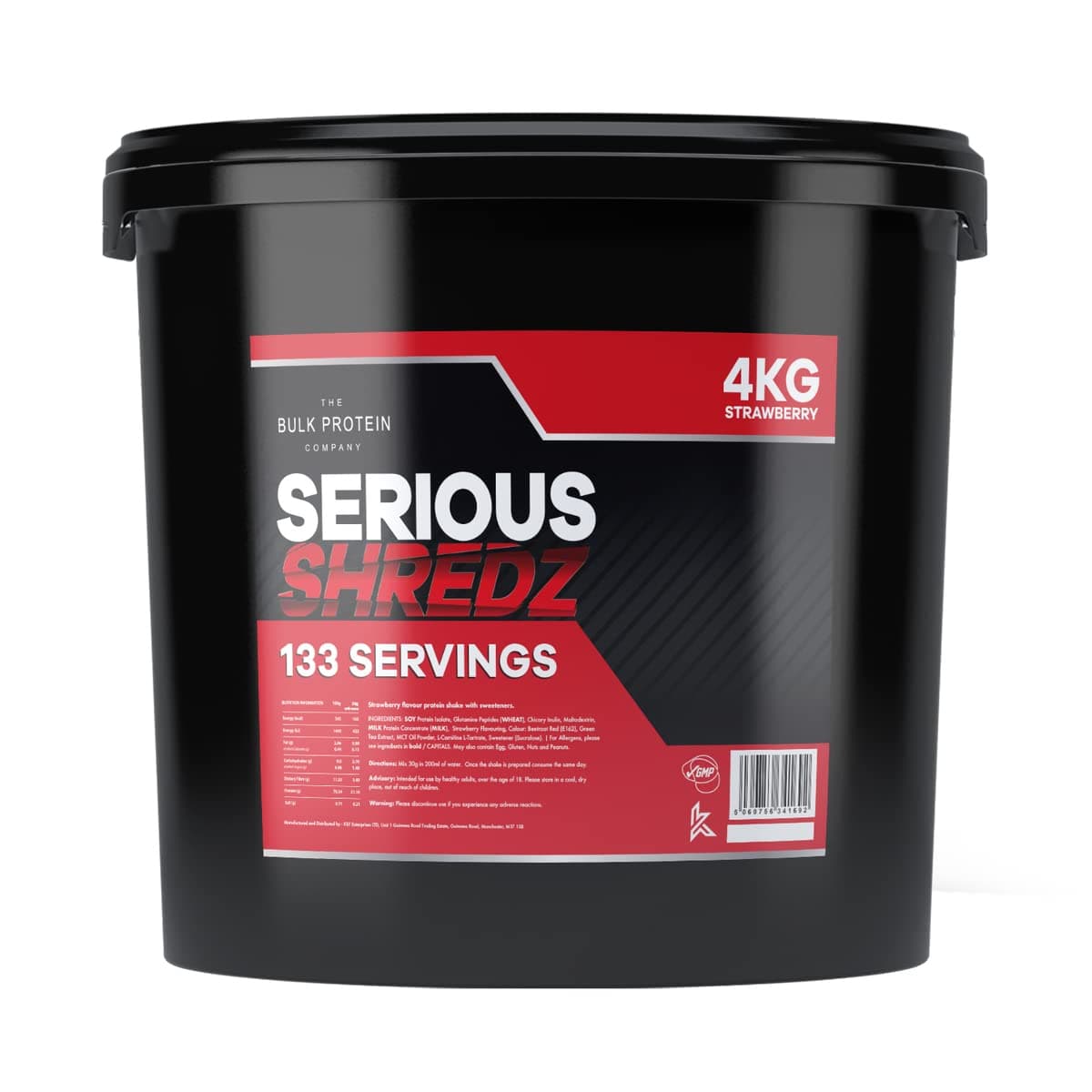 Serious Shredz 4kg – Diet Whey Protein Powder – Contains L-Carnitine L-Tartrate and Green Tea Extract – Supports Lean Muscle Growth, 133 Servings – The Bulk Protein Company (Strawberry)
