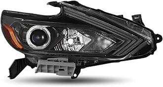 PENSUN Halogen Headlight Assembly Fit for 2016 2017 2018 Nissan Altima Replacement Headlamp Black Housing (Right Passenger Side)