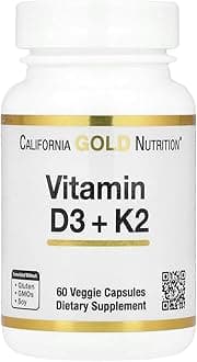 California Gold NutritionVitamin D3 + K2, 60 Veggie Capsules