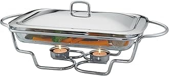Galashield Chafing Dish Buffet Set Warming Tray with Lid Stainless Steel Buffet Server and Oven Safe Glass (3-Quart)