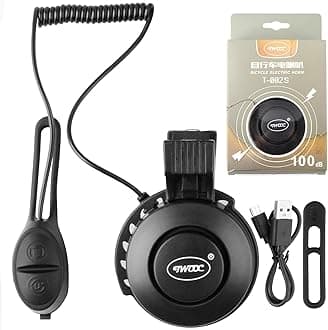 Bike Bell Electronic - Mini Bicycle Horn 130 db Loud USB Rechargeable Handlebar Cycling Alarm Alert Ring for Mountain Bike/Road Bike/BMX/MTB