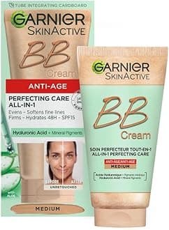 SkinActive Anti-Age BB Cream, Shade Medium, Tinted Moisturiser SPF 15, Softens Fine Lines & Firms Skin, With Hyaluronic Acid, Aloe & Mineral Pigments, 50 m