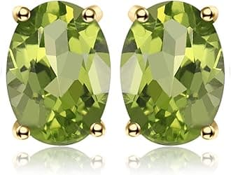Natural Garnet Peridot Amethyst Citrine Blue Topaz Birthstone Stud Earrings for Women, 14k Gold Plated 925 Sterling Silver Earrings for Women, Gemstones Jewelry Sets for Girls