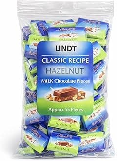 Hazelnut Milk Chocolate Pieces approx 55 Bars of Fine Individually Wrapped Premium Chocolate Candy, Easter Basket Filler & Gift Arrangement Essential