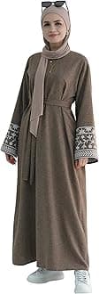 ZofocyEmbroidered Muslim Abaya Long Sleeve Dubai Dress Turkish Robe Zipper Maxi Dess Women Eid Clothes