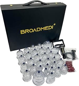 Premium Cupping Therapy 32 Cups Set, Including Pump Handle, Extension Tube, Massage Sticks, Made in Korea