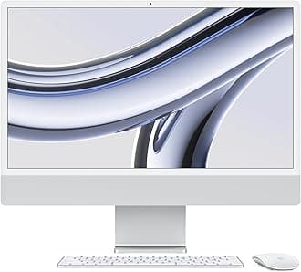 2023 iMac All-in-One Desktop Computer with M3 chip: 8-core CPU, 10-core GPU, 24-inch Retina Display, 8GB Unified Memory, 512GB SSD Storage, Matching Accessories. Works with iPhone/iPad; Silver