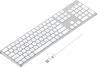 9H Aluminum USB Wired Keyboard with Numeric Keypad for Mac Pro, Mini Mac, iMac, iMac Pro, MacBook Pro/Air, Laptop and PC Computer