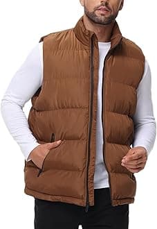 JIHUILAI Men's Puffer Vest Winter Jacket Warm Puffy Vests Men Outdoor Sleeveless Lightweight Water-Resistant Vest M To 5XL