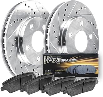 Hart Brakes フロントブレーキローター シルバードリルスロット+セラミックブレーキパッド 2015-2021 Kia Sedona対応
