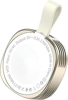 TOPGOOriginal Foneng W01 iWatch 2.5W Type C & Watch Charger, Magnetic Fast Wireless Charging Adapter for iPhone Watch Ultra 2/Ultra/SE/Series 10/9/8/7/6/5/4/3/2/1, Metal Body, Key Ring, White