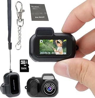 Keychain Camera, World's Smallest 1080P HD Mini Camera, Retro Portable, 100 Mins Battery Life, for Students, Kids (128)